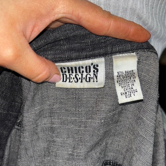 Chico's Black Jean Jacket Classic Cropped Design - Picture 6 of 11